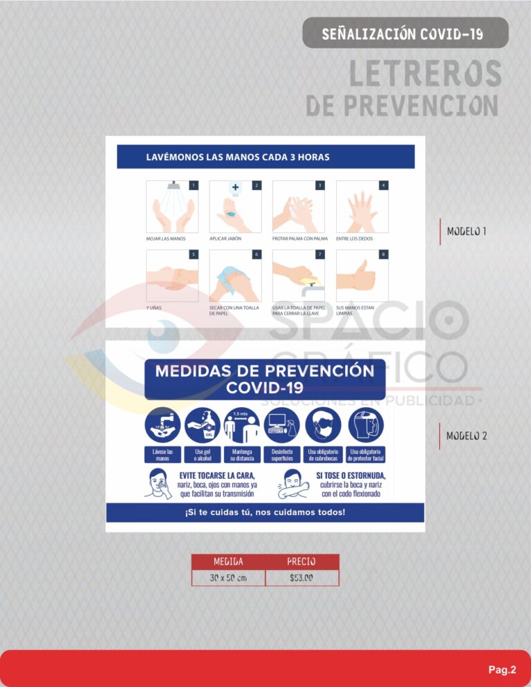 Señalamientos para prevención Covid