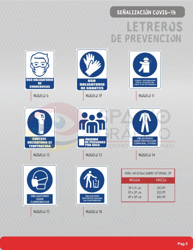 Señalamientos para prevención Covid